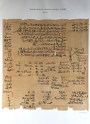 Image 23 of 27 for Facsimilé of the Rhind mathematical papyrus[newline]M0265b-23.jpg